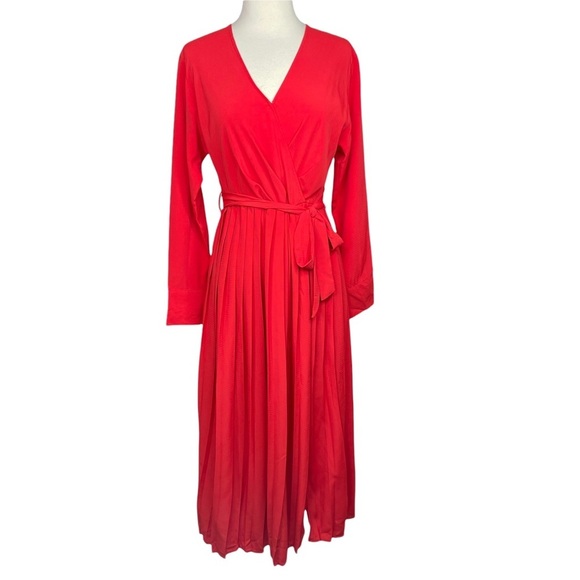 Stitch Fix l KATIE STURINO Arnette Red Pleated Midi Dress, Small - Picture 2 of 13